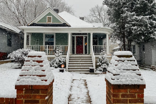 snow-covered home in Montreal