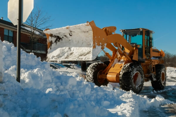 commercial parking lot being cleared